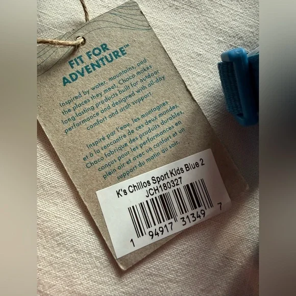 NWT Chaco Kids Blue Strappy Sport Sandals size 2 - Picture 3 of 5